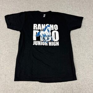American Apparel | Rancho Pico Junior High Graphic T-Shirt | L | Black | Horse